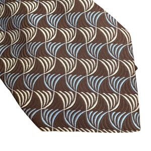 Express 100% Silk Tie Black Blue Light Blue Geometric Pattern‎ Made in USA